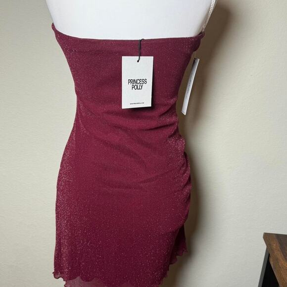 Burgundy mini dress minidress homecoming - Picture 3 of 8
